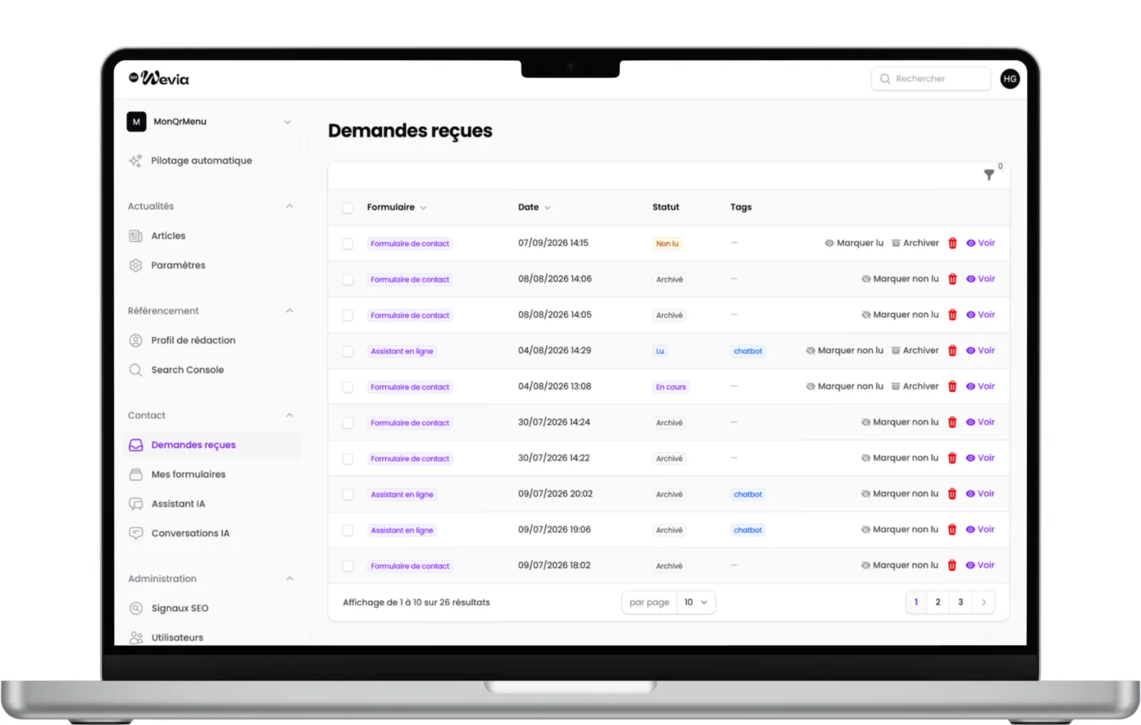La gestion de vos demandes